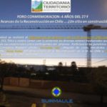 Para agendar: 26 de febrero de 2014, Foro conmemoración a 4 años del 27F